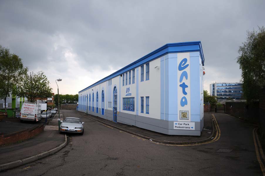 Blue building, Gosta Green.