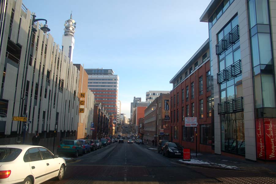 Looking down Newhall Street.