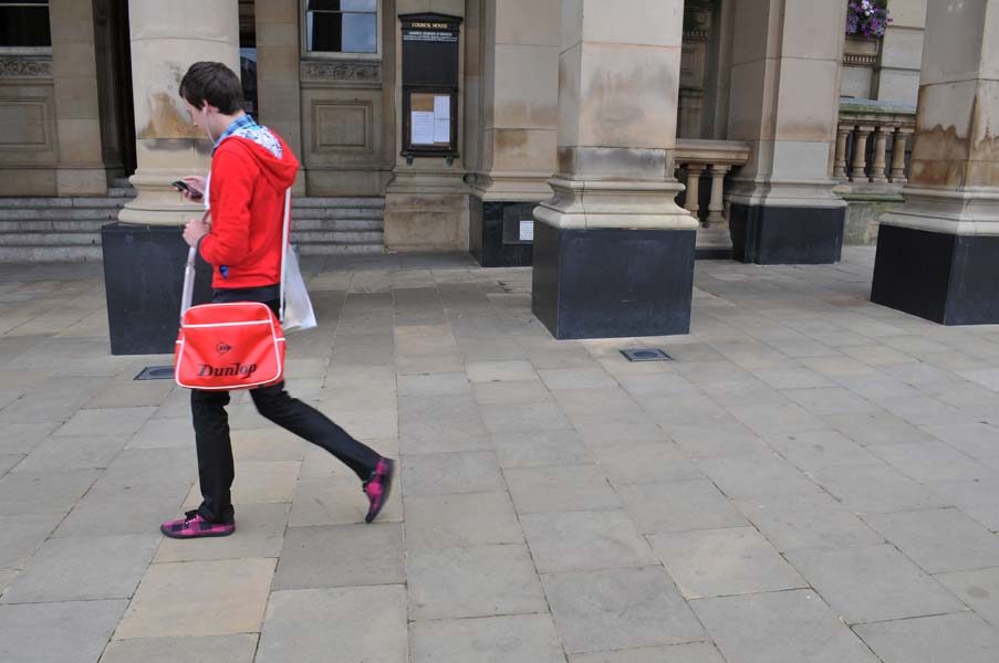 Man on phone, Victoria Square.