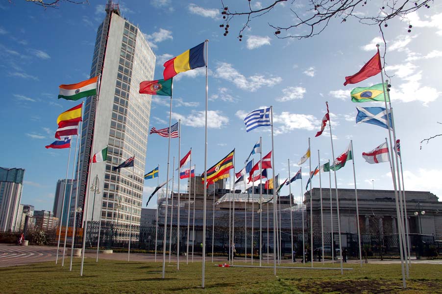 World flags, Centenary square.