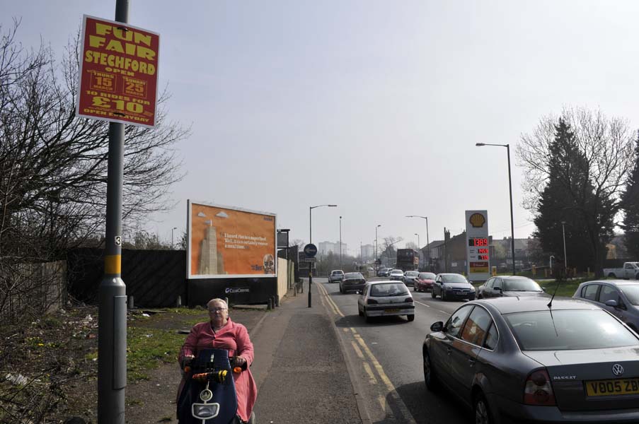 Lady on a mobility scooter, Stechford.