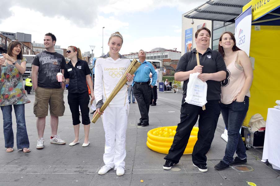 A princess with the olympic torch, Coventry.