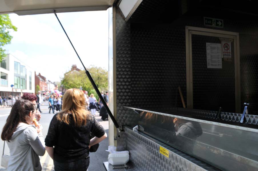 The hamburger stall, Lichfield.