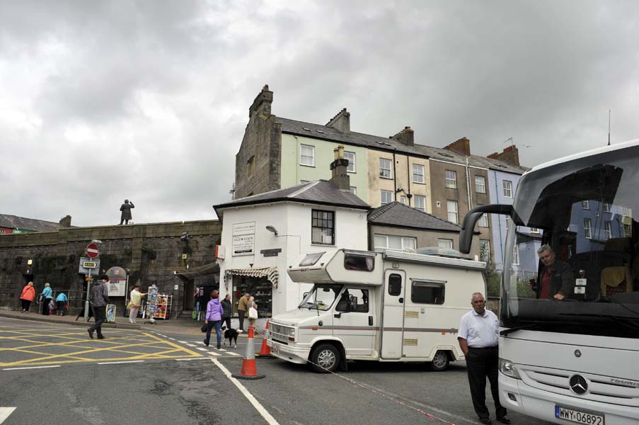 Coach drivers resting, Caernarfon.