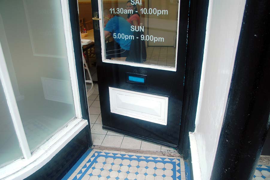 Chip shop entrance, Whitchurch.