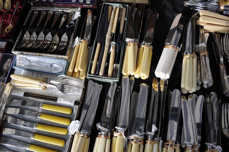 Knives and forks, the market, Ludlow.