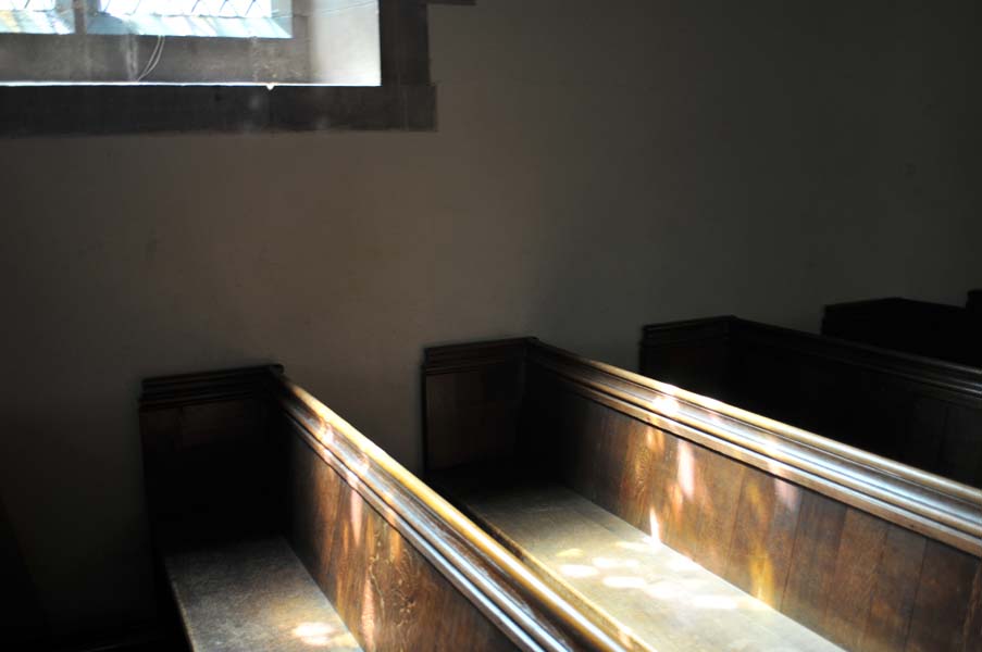 Pews and light, Coleshill parish church.