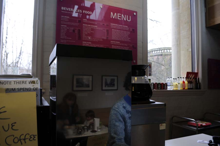 Reflections in the art gallery cafe, Wolverhampton.