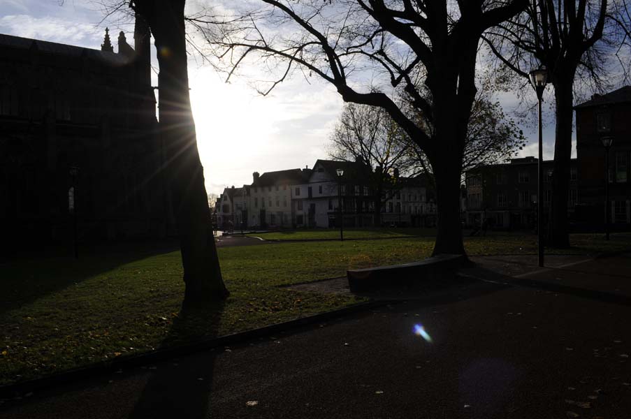 The cathedral grounds, Hereford.