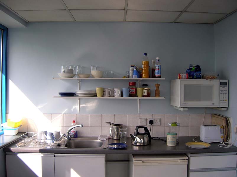 Work's kitchen, Kingshurst Automotive.