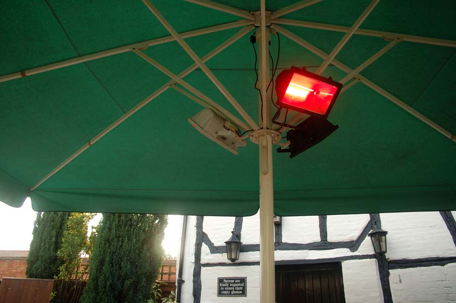 Pub heater, the Windmill, Stratford upon Avon.