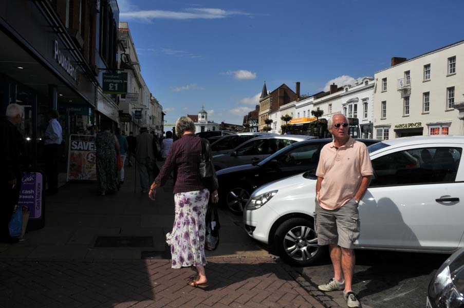 The High Street in high summer.