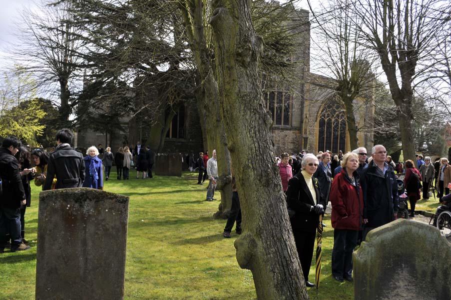 The crowd in the churchyard, Shakespeare's birthday celebrations, Stratford..