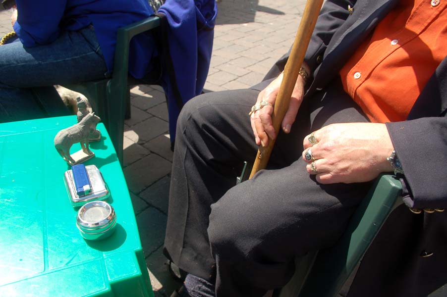 A Falklands veteran, swapping stories in the sun, Walsall