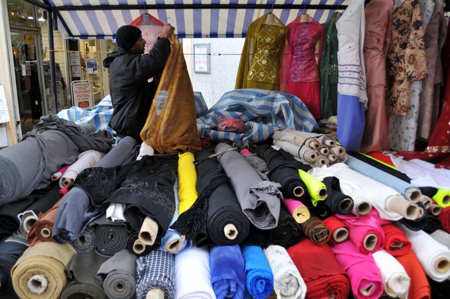 Fine cloth, Walsall market.