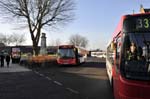 Buses and war memorial, Walsall.