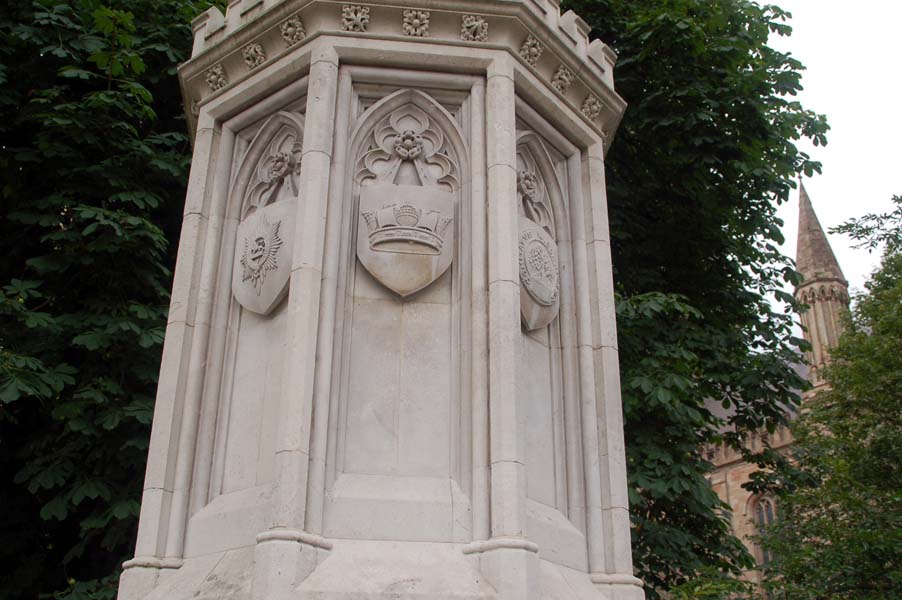 War memorial and regimental badges, Worcester.